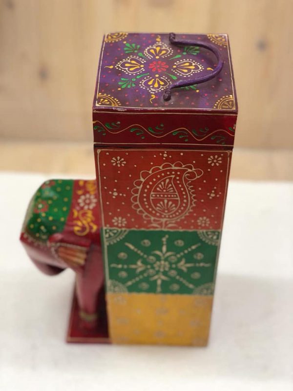 Wooden Single Bottle Wooden Wine Box Elephant Style